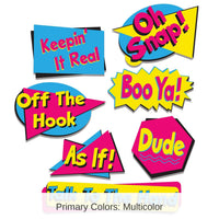 84 Piece Bulk 90's Party Phrase Cutouts