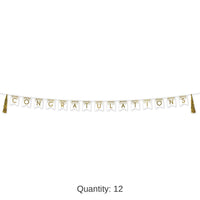 12 Pack Bulk Congratulations Party Tassel Streamer