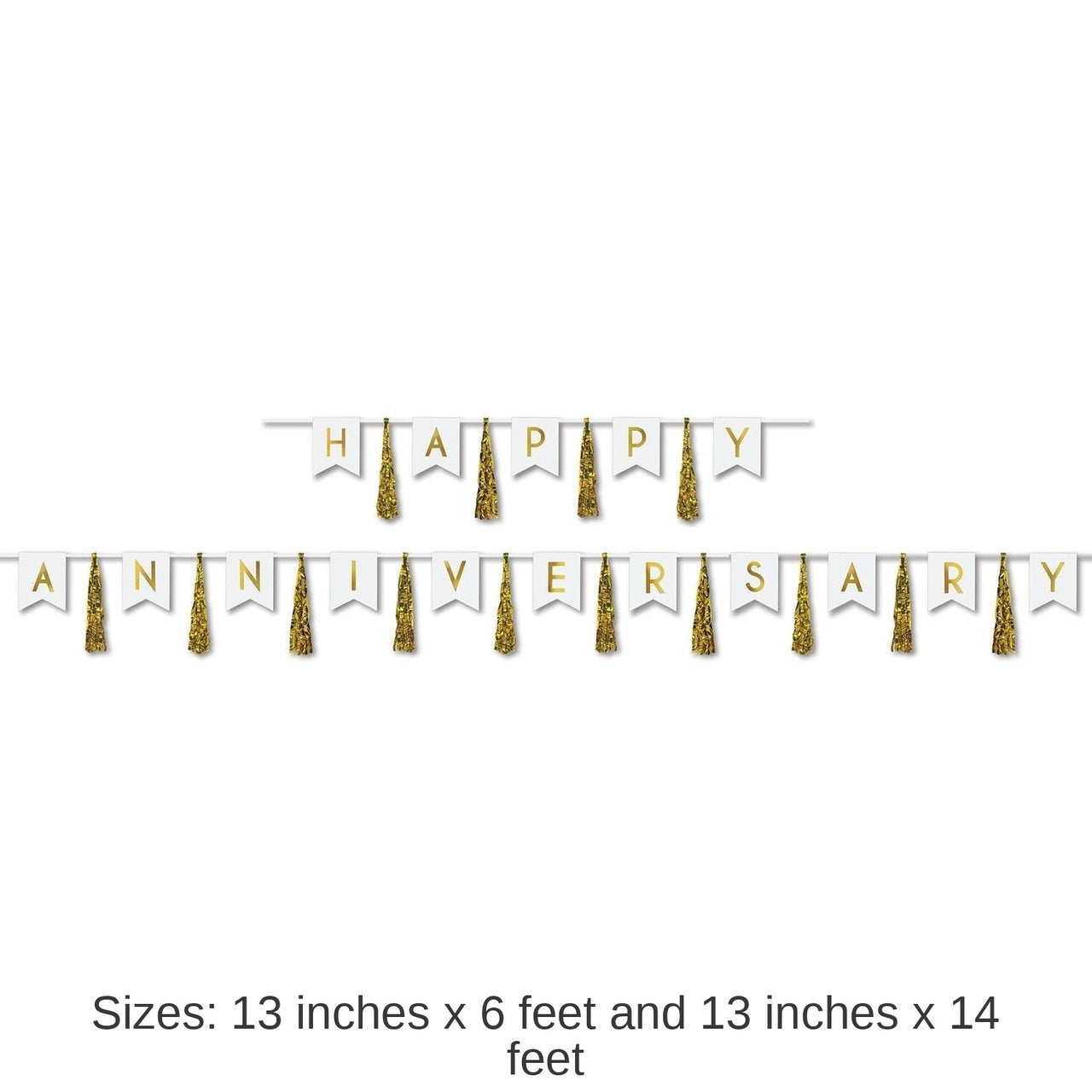 12 Pack Bulk Happy Anniversary Tassel Streamer