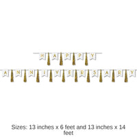 12 Pack Bulk Happy Anniversary Tassel Streamer
