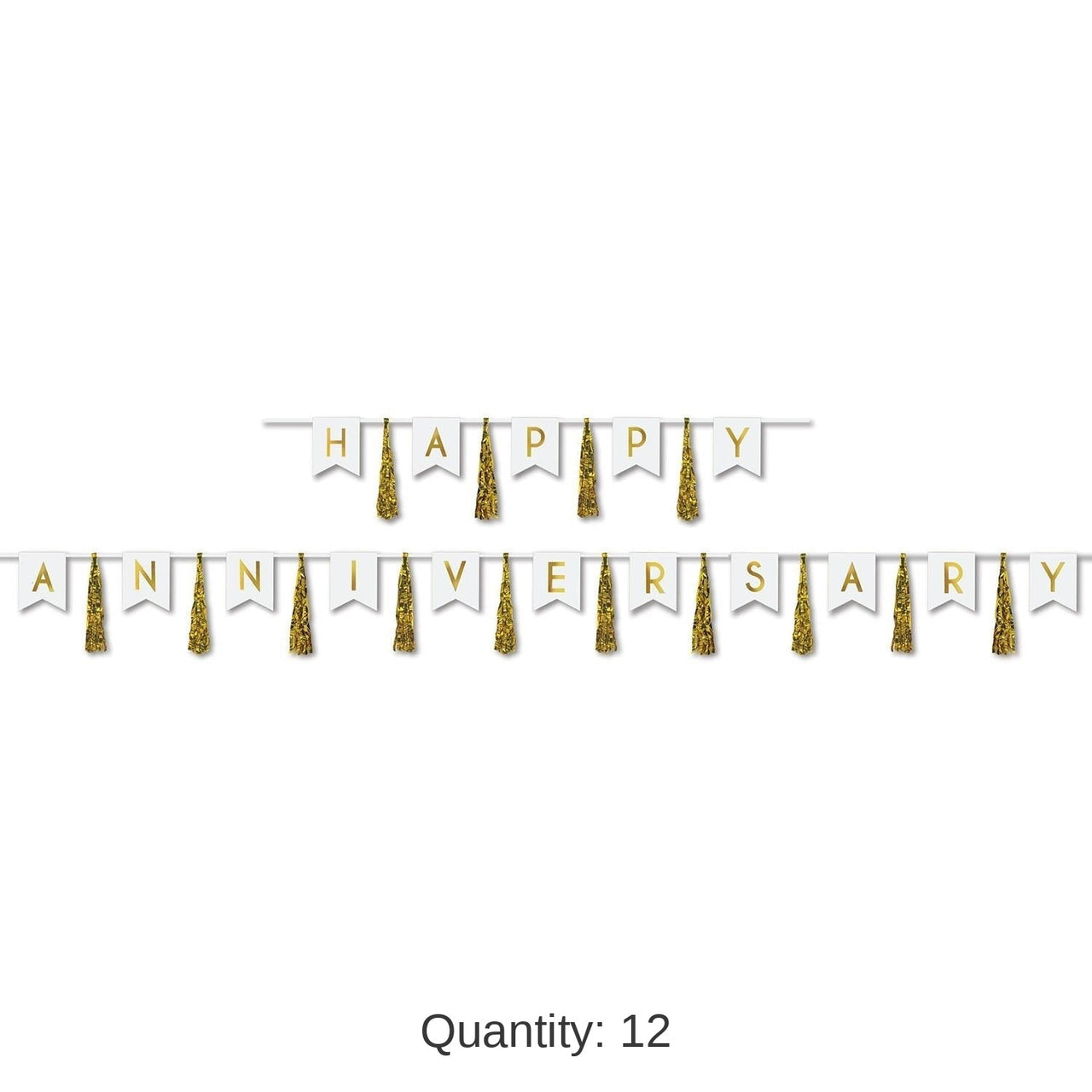 12 Pack Bulk Happy Anniversary Tassel Streamer