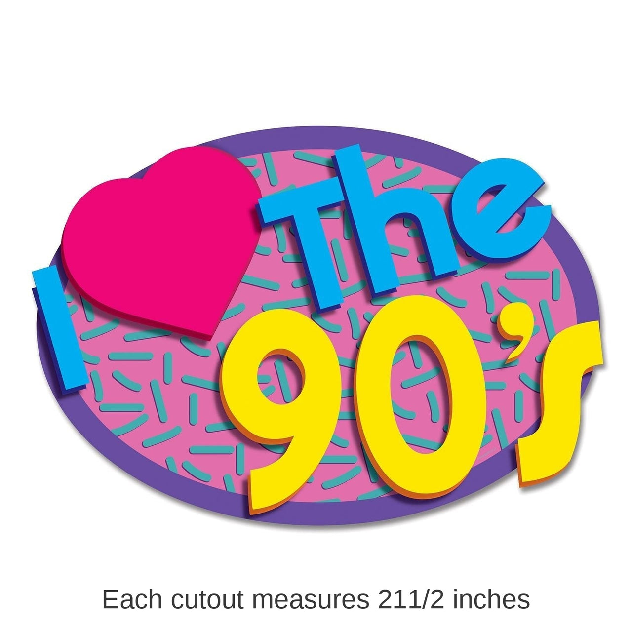 24 Pack Bulk I Love The 90's Party Cutouts