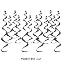 72 Pack Bulk Metallic Party Whirls black