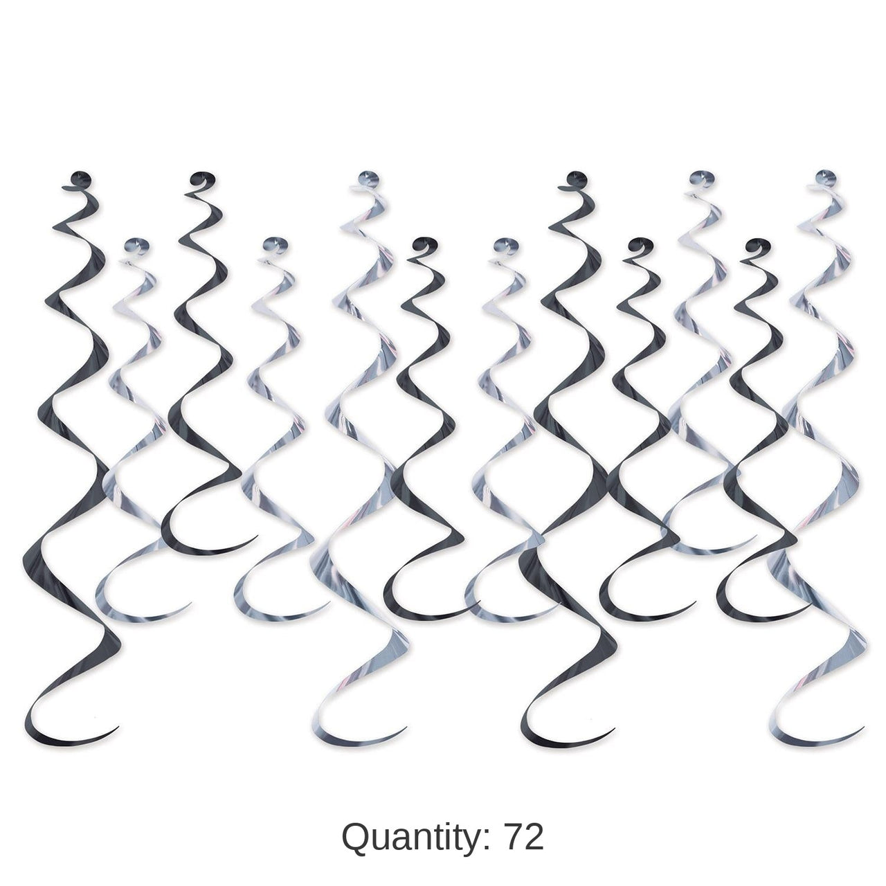 72 Pack Beistle Metallic Party Whirls Asst black/silver