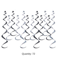 72 Pack Beistle Metallic Party Whirls Asst black/silver