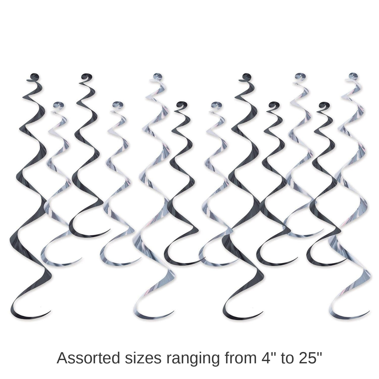 72 Pack Beistle Metallic Party Whirls Asst black/silver