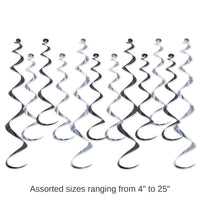 72 Pack Beistle Metallic Party Whirls Asst black/silver