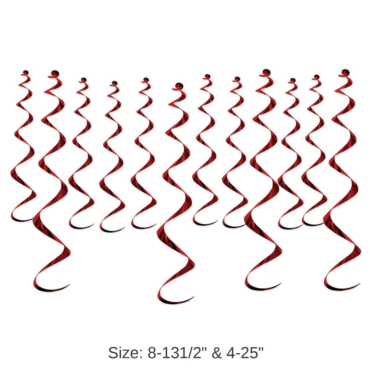 72 Pack Bulk Metallic Party Whirls - burgundy