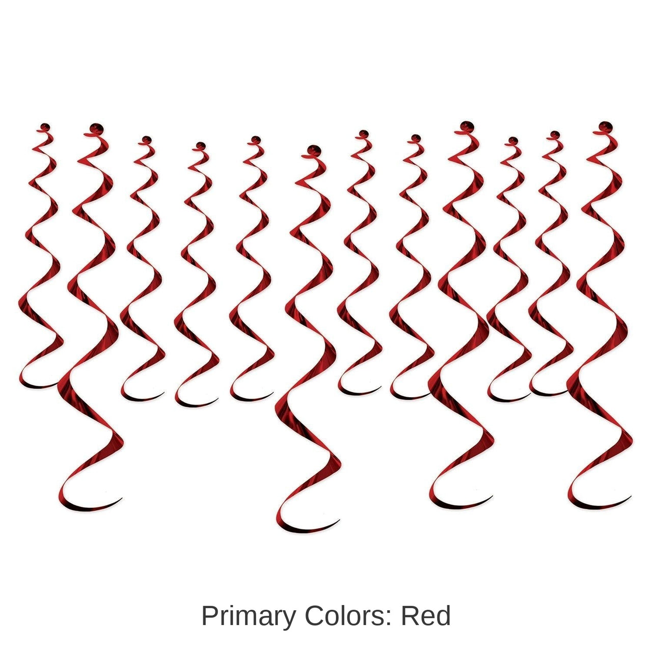 72 Pack Bulk Metallic Party Whirls - burgundy