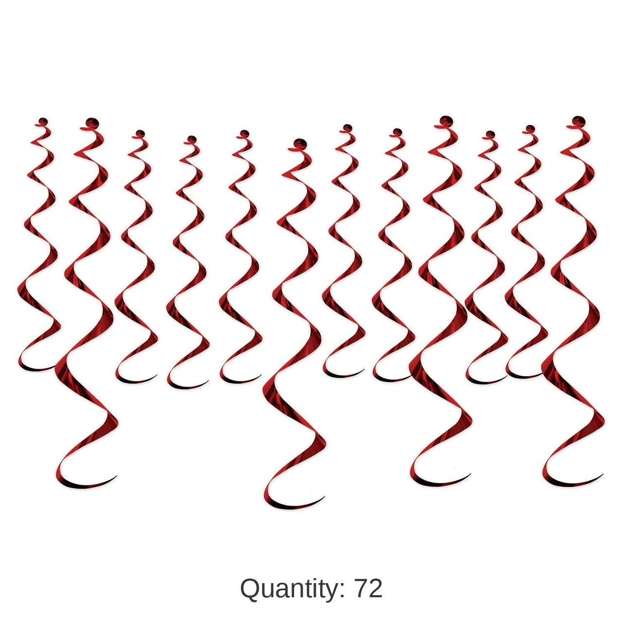 72 Pack Bulk Metallic Party Whirls - burgundy