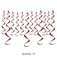 72 Pack Bulk Metallic Party Whirls - burgundy