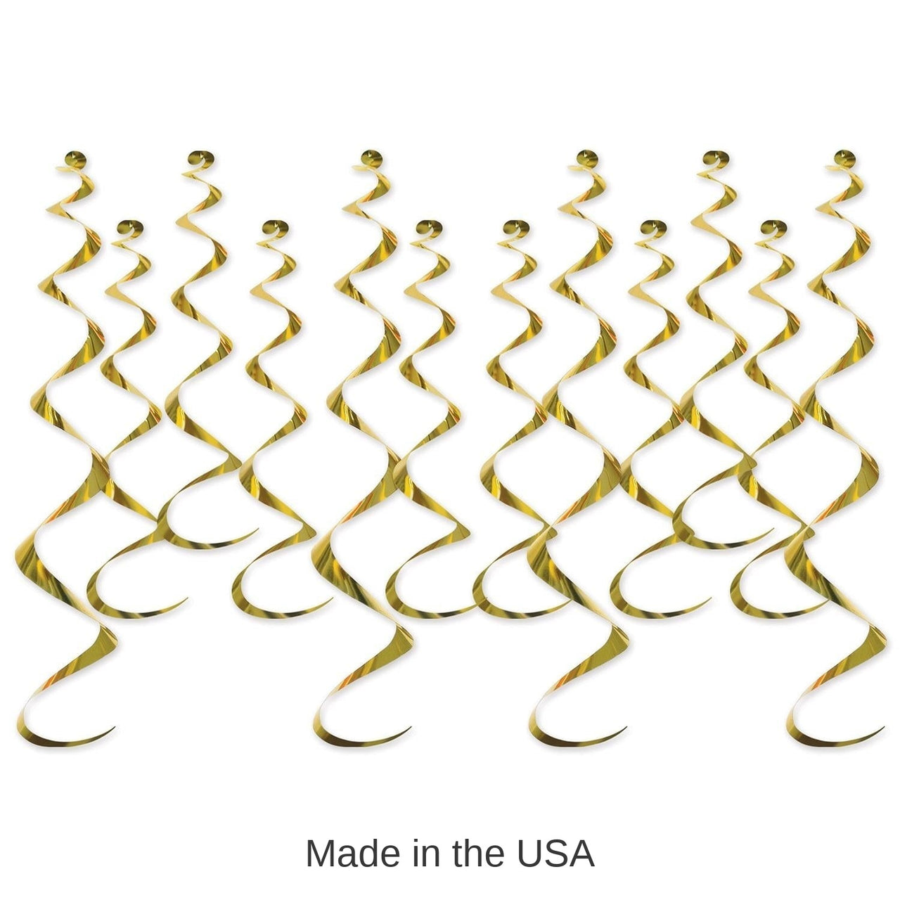 72 Pack Bulk Metallic Party Whirls gold