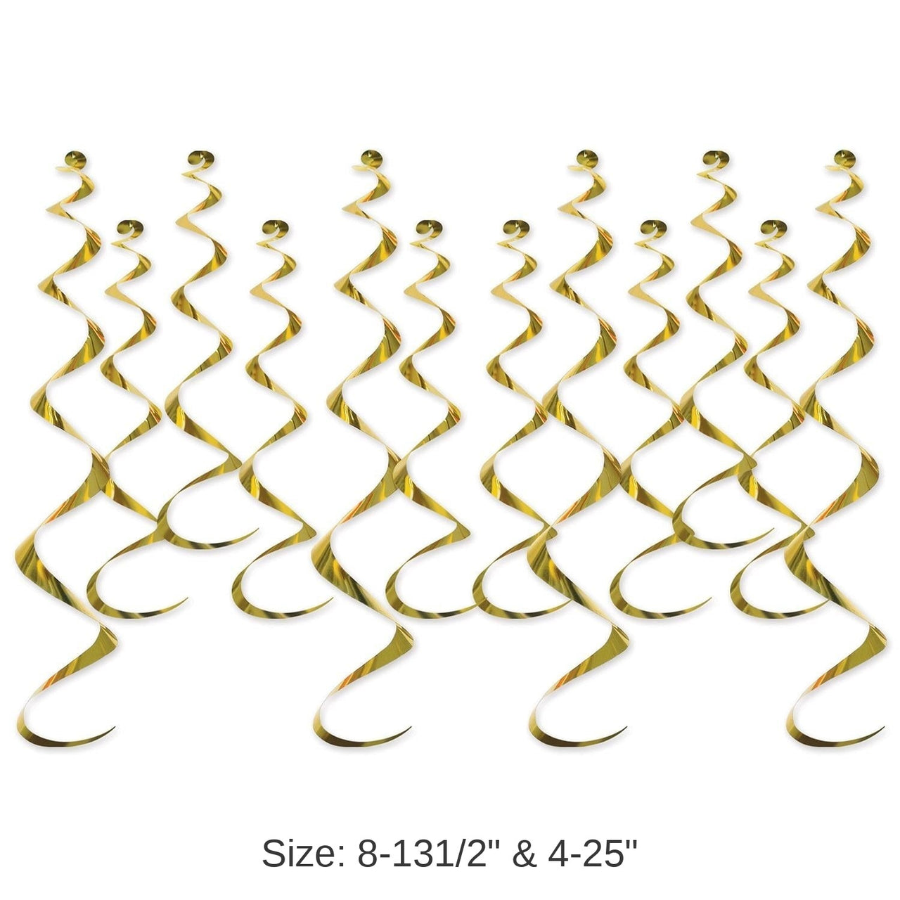 72 Pack Bulk Metallic Party Whirls gold