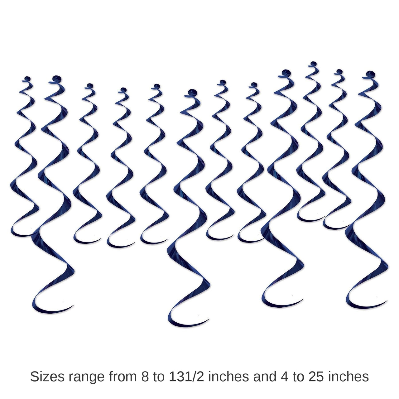 72 Pack Bulk Metallic Party Whirls - navy