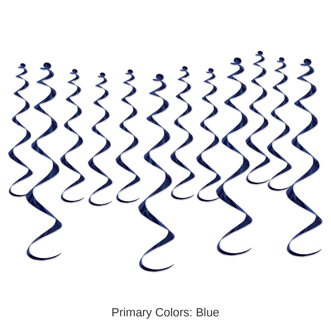 72 Pack Bulk Metallic Party Whirls - navy