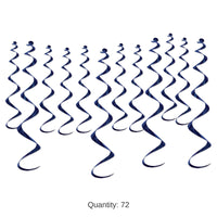 72 Pack Bulk Metallic Party Whirls - navy