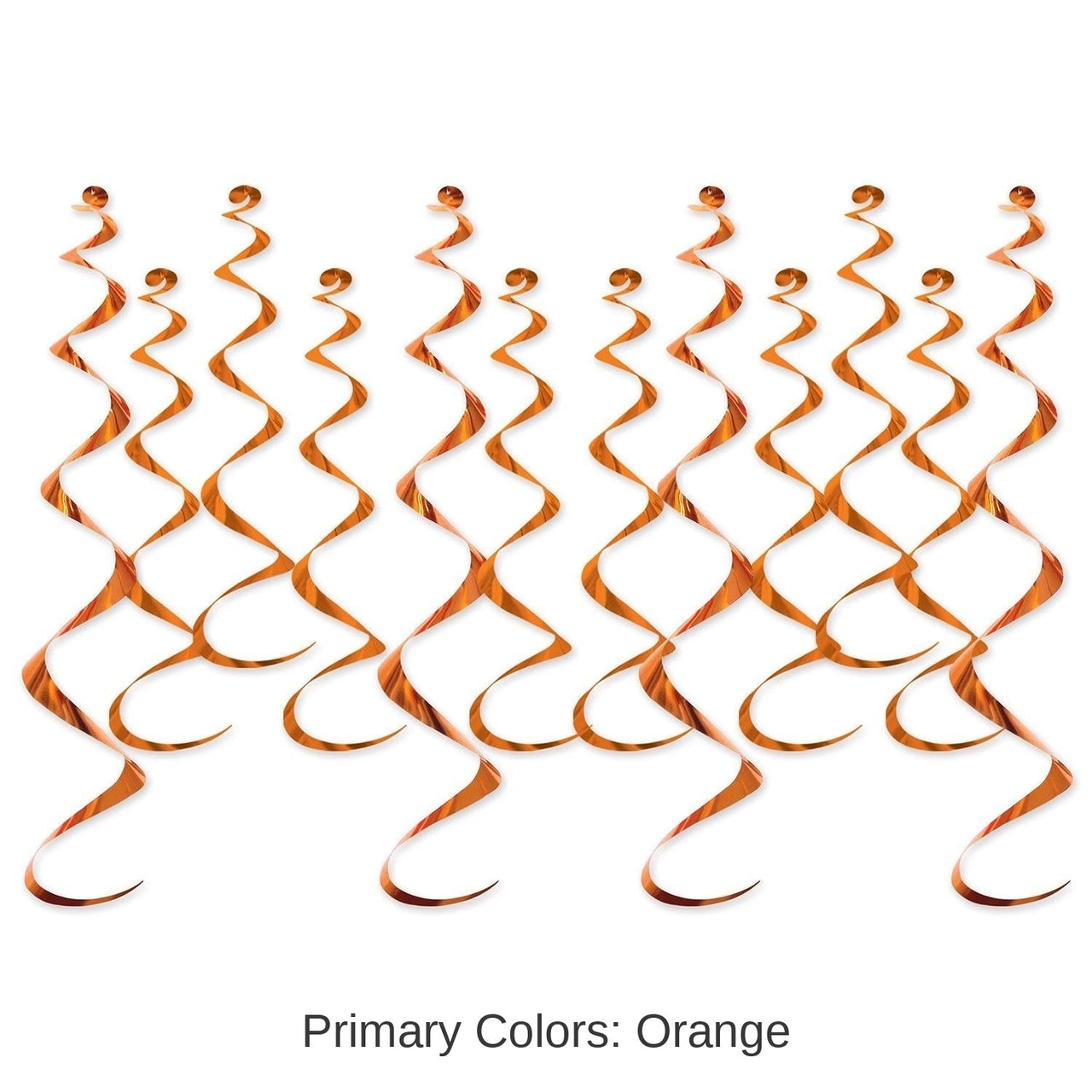 72 Pack Beistle Metallic Party Whirls orange