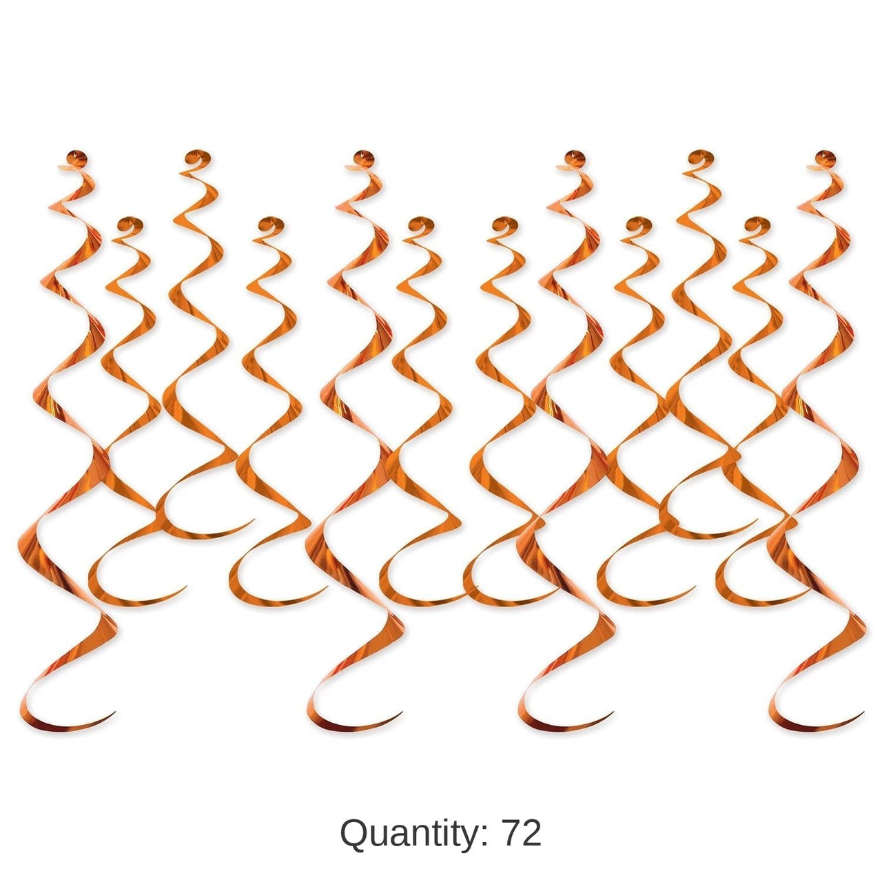 72 Pack Beistle Metallic Party Whirls orange