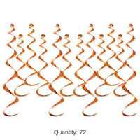 72 Pack Beistle Metallic Party Whirls orange