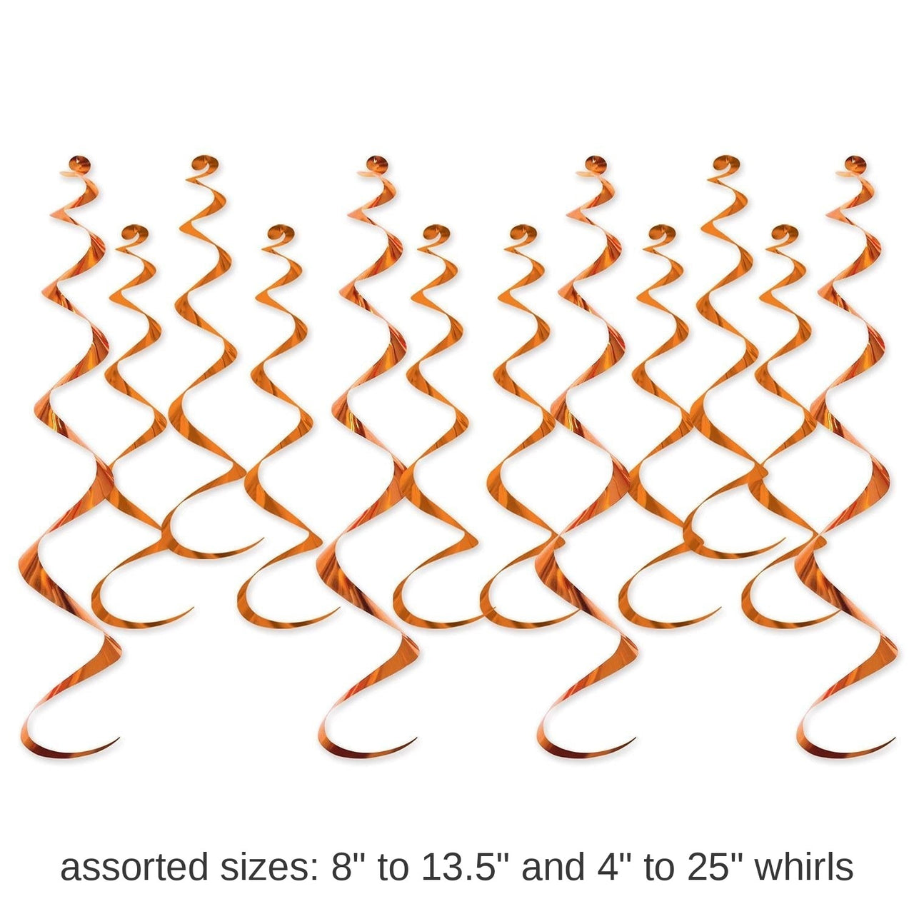 72 Pack Beistle Metallic Party Whirls orange