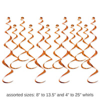 72 Pack Beistle Metallic Party Whirls orange