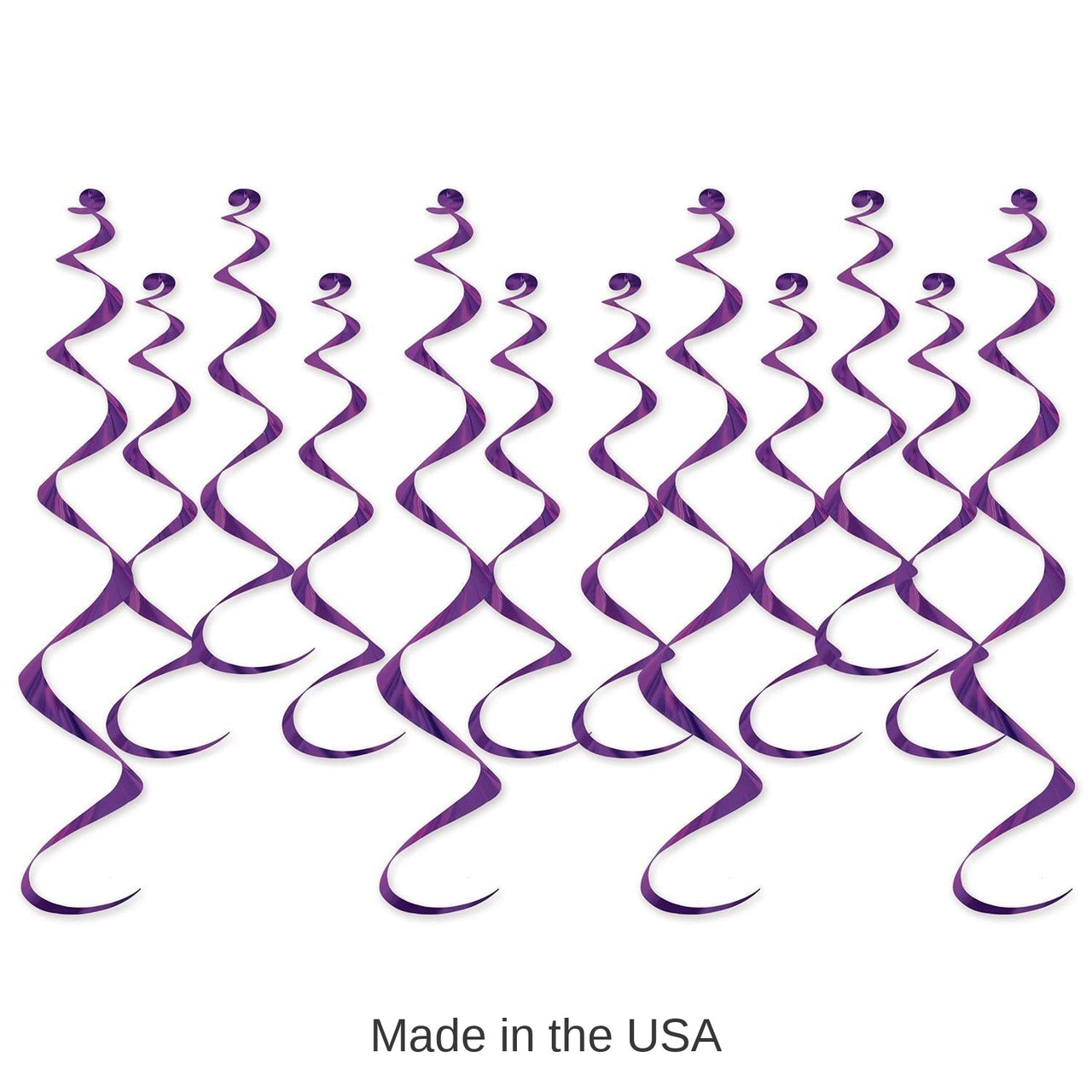 72 Pack Bulk Metallic Party Whirls purple