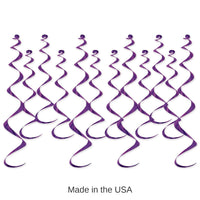 72 Pack Bulk Metallic Party Whirls purple