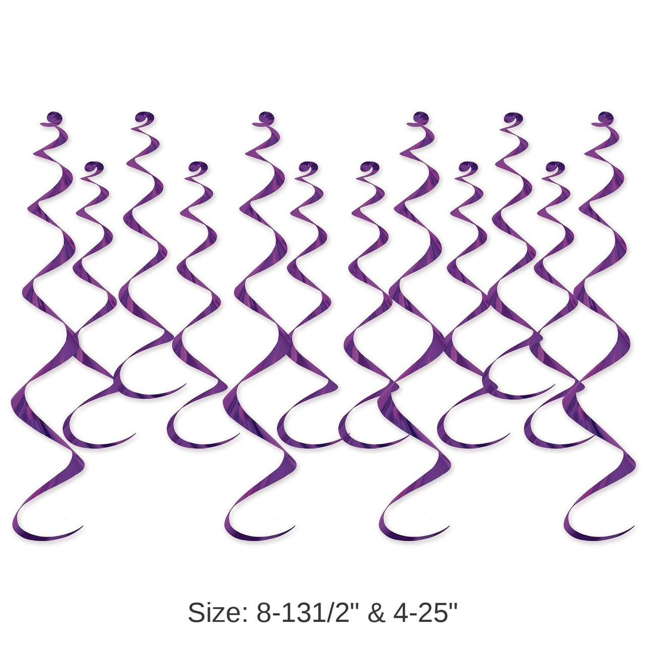 72 Pack Bulk Metallic Party Whirls purple