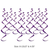 72 Pack Bulk Metallic Party Whirls purple