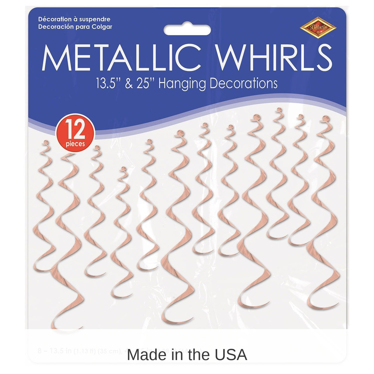 72 Pack Bulk Red Metallic Whirls Hanging Decorations