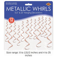 72 Pack Bulk Red Metallic Whirls Hanging Decorations