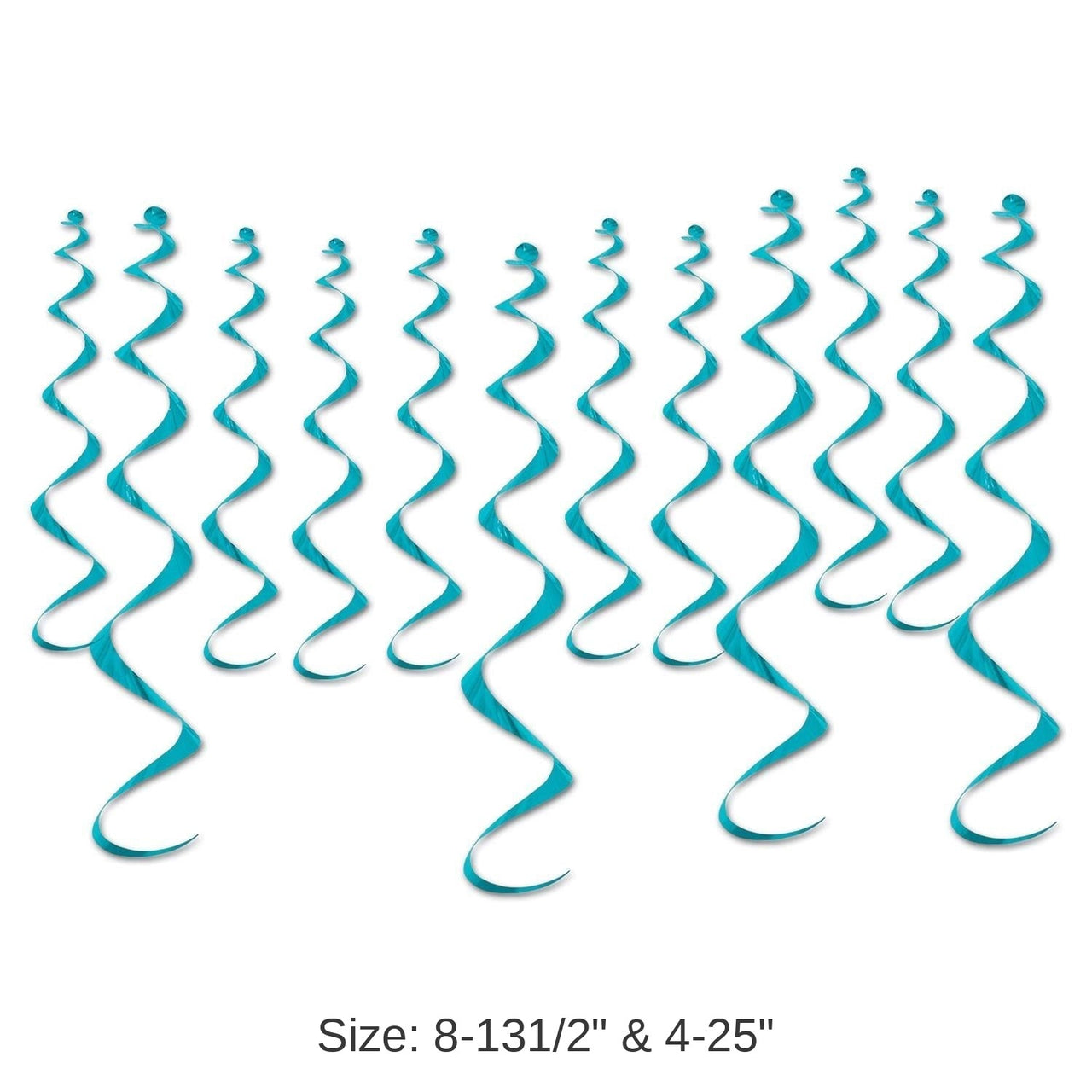 72 Pack Bulk Metallic Party Whirls - turquoise