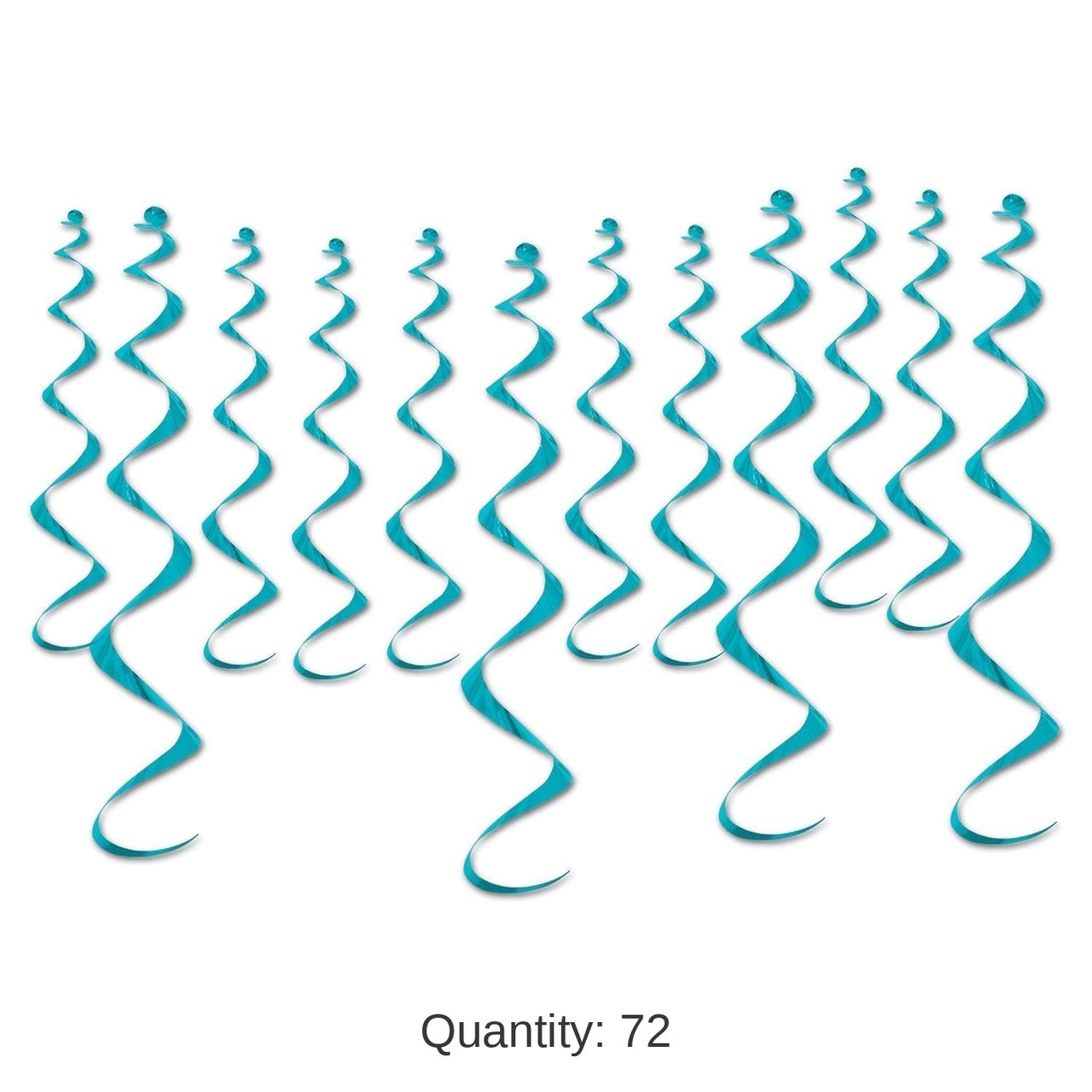 72 Pack Bulk Metallic Party Whirls - turquoise
