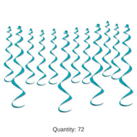 72 Pack Bulk Metallic Party Whirls - turquoise