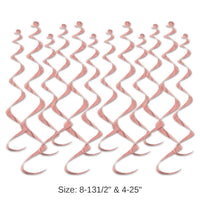 72 Pack Bulk Metallic Party Whirls - rose gold