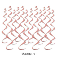 72 Pack Bulk Metallic Party Whirls - rose gold