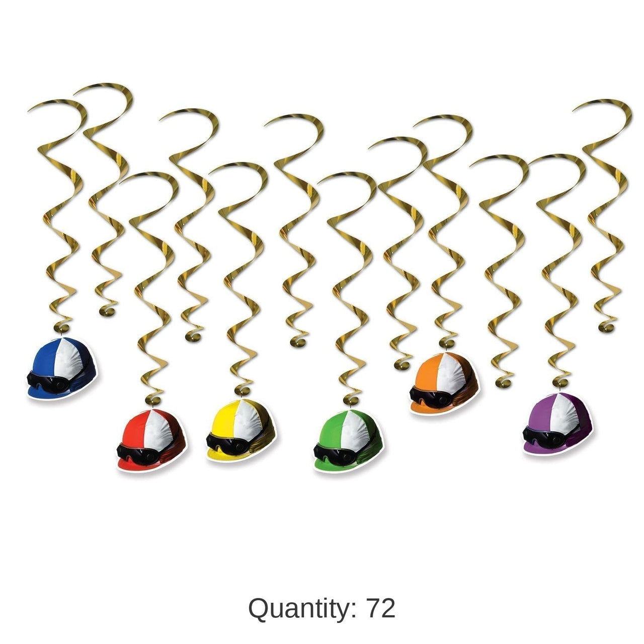 72 Pack Bulk Jockey Helmet Party Whirls