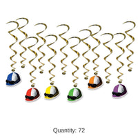 72 Pack Bulk Jockey Helmet Party Whirls