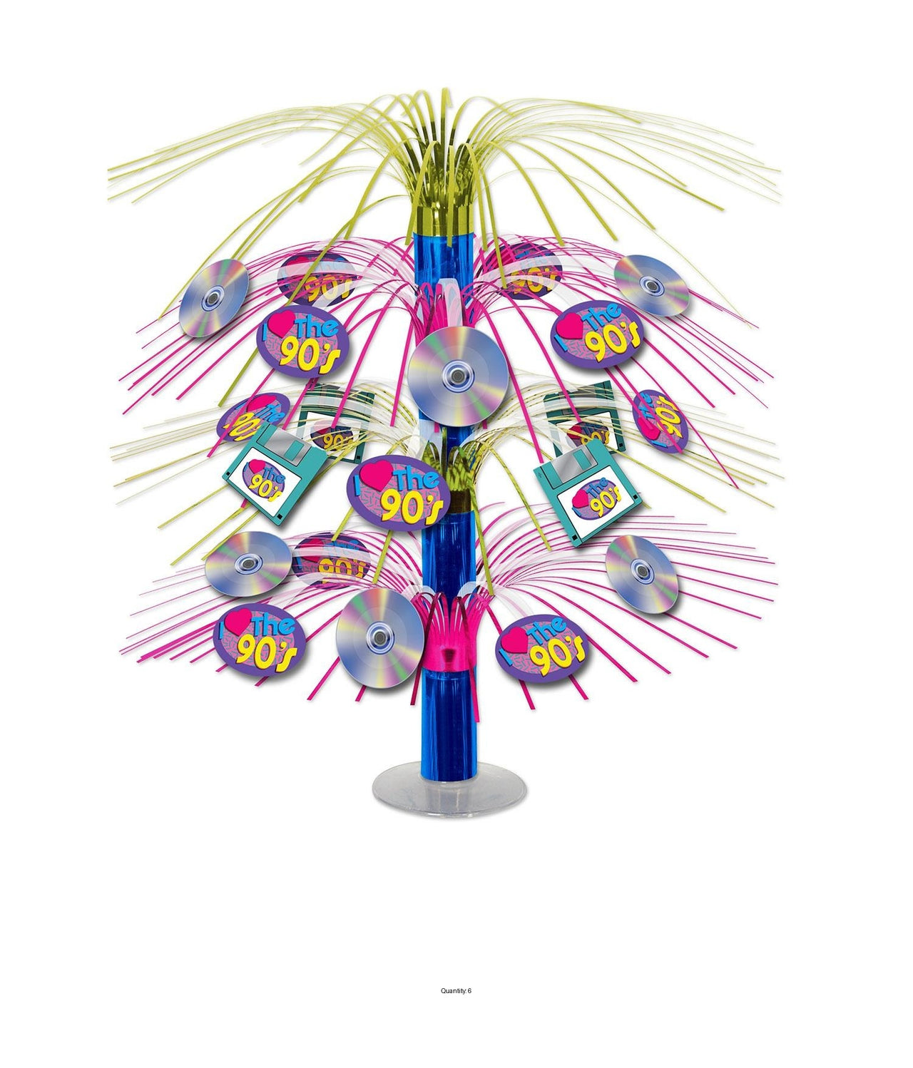 6 Pack Bulk I Love The 90's Cascade Party Centerpiece