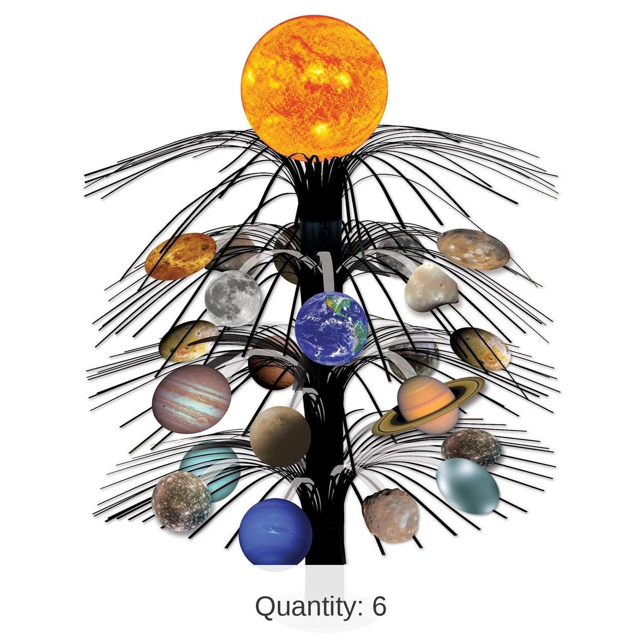 6 Pack Bulk Solar System Cascade Party Centerpiece
