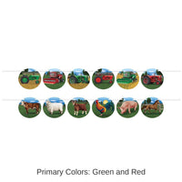 12 Pack Bulk Tractor/Farm Animal Party Streamer Set