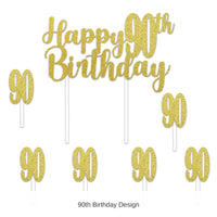 12 Pack Bulk Happy 90th Birthday Cake Topper 6 Picks Included