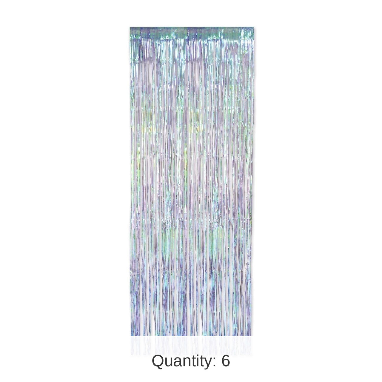 6 Pack Bulk 1-Ply Iridescent Party Fringe Curtain