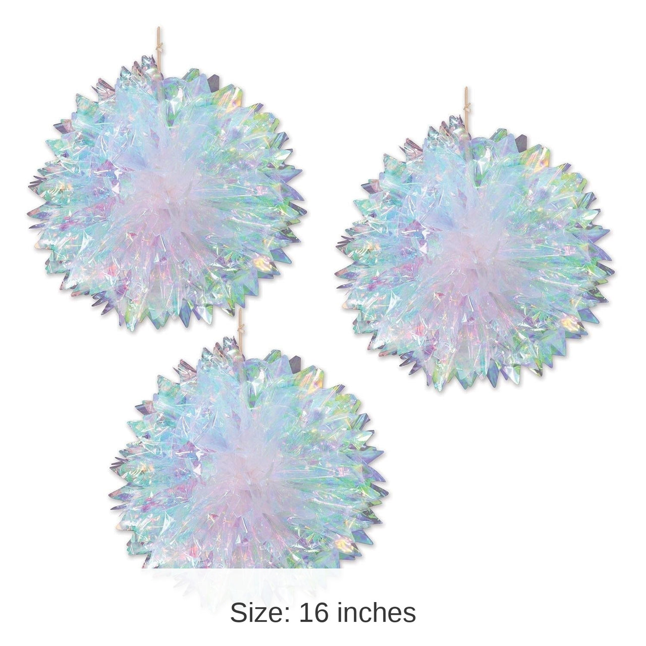 18 Pack Bulk Iridescent Party Fluff Balls