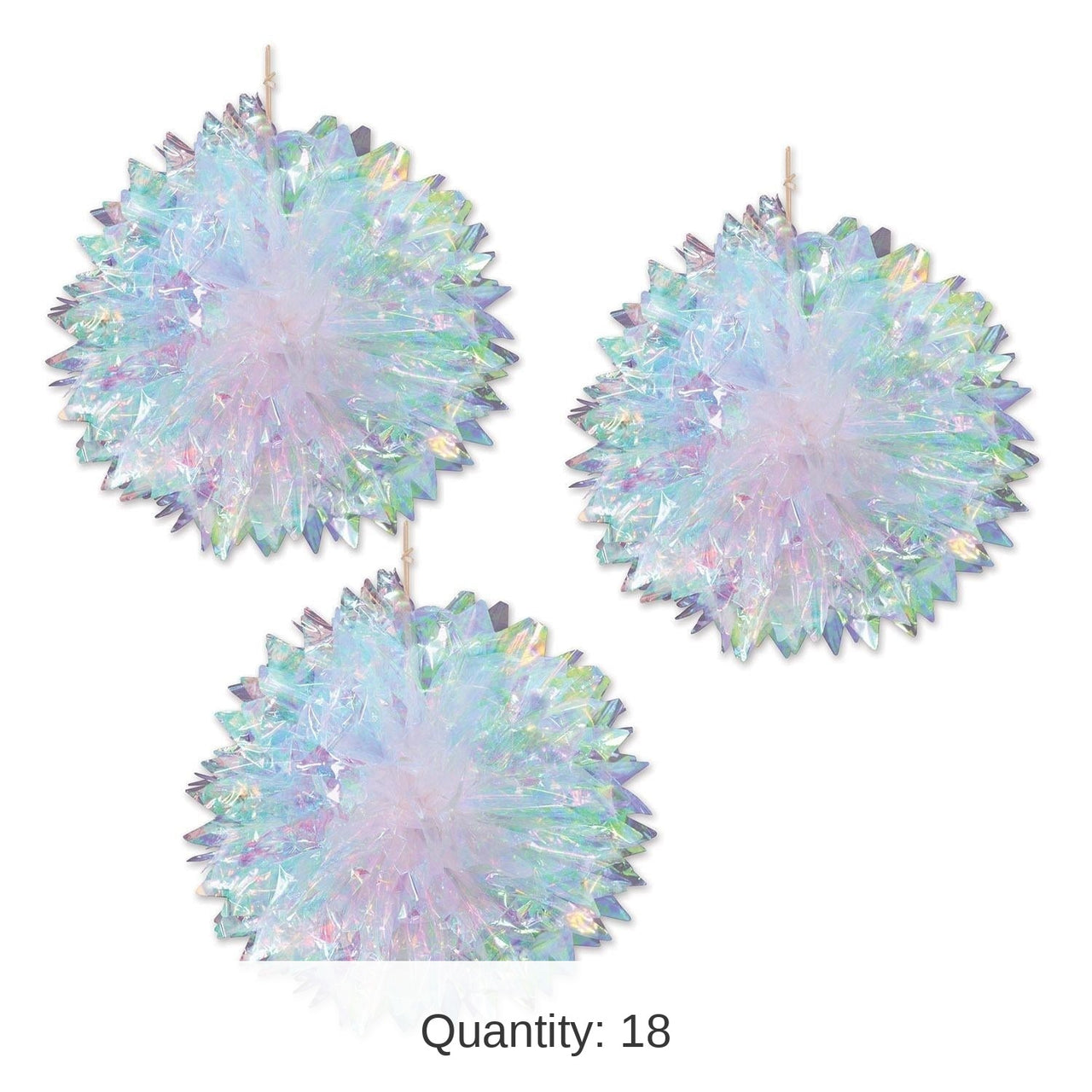 18 Pack Bulk Iridescent Party Fluff Balls