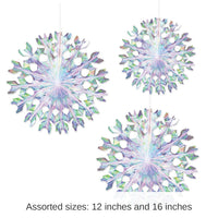 18 Pack Bulk Iridescent Party Fans