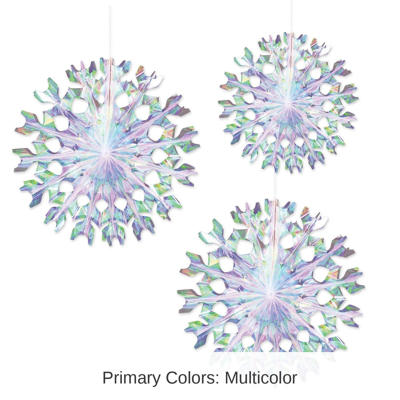 18 Pack Bulk Iridescent Party Fans
