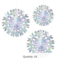 18 Pack Bulk Iridescent Party Fans