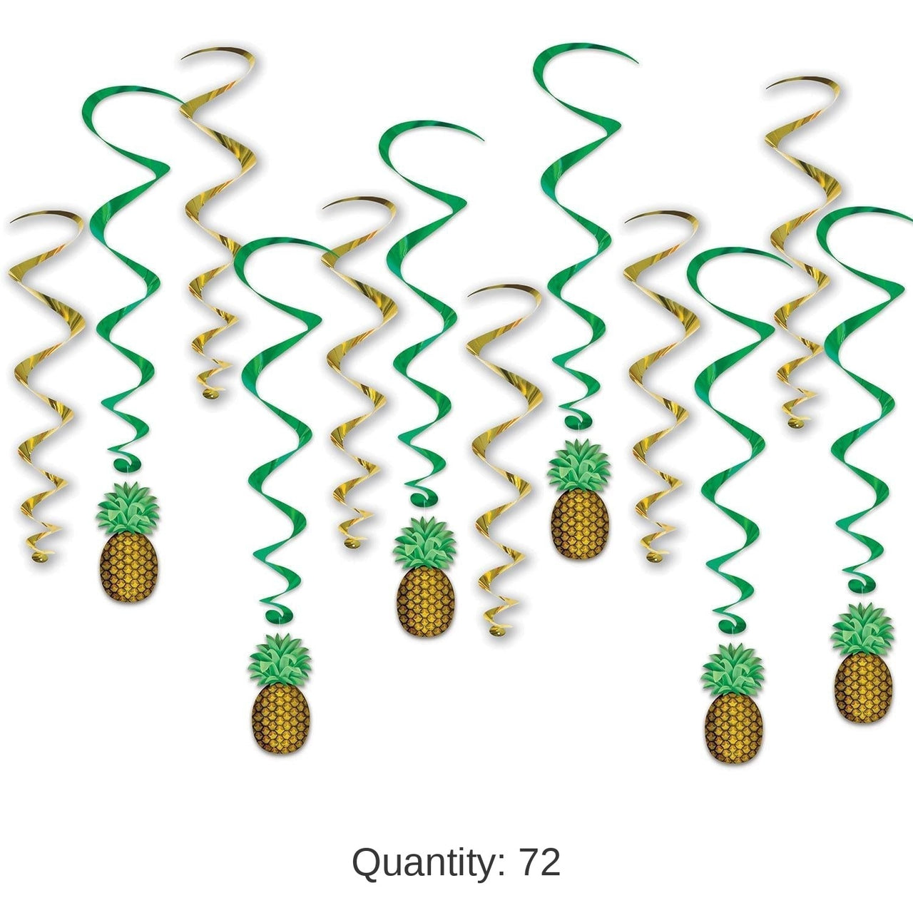72 Pack Bulk Luau Party Pineapple Whirls