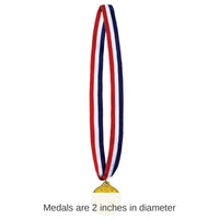 12 Pack Bulk USA Medal with Ribbon